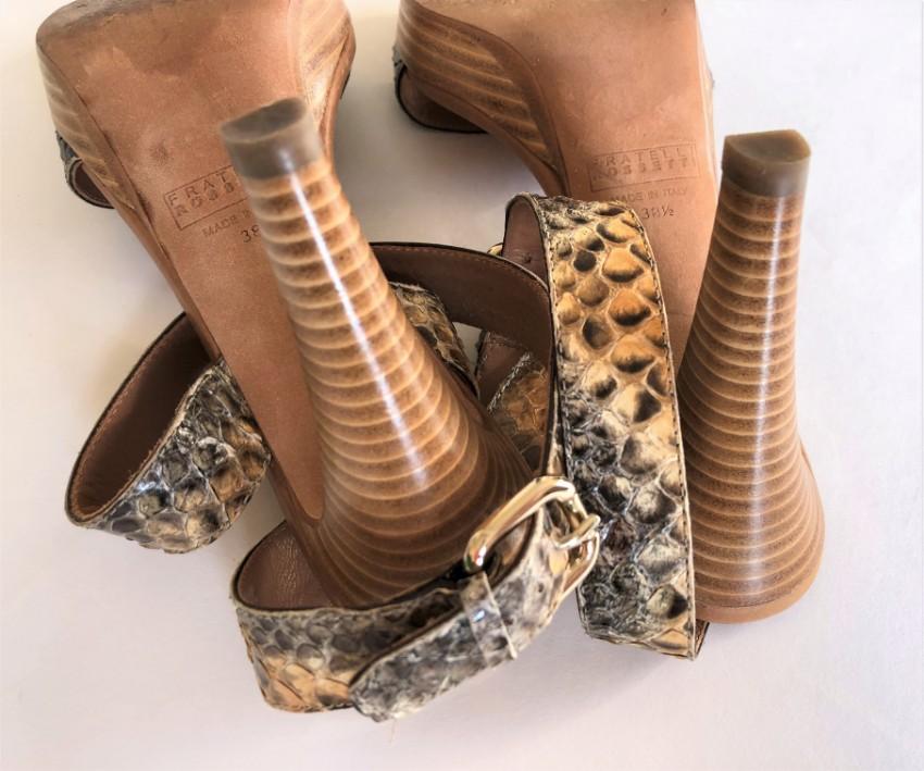 Fratelli Rossetti python-effect leather platform sandals