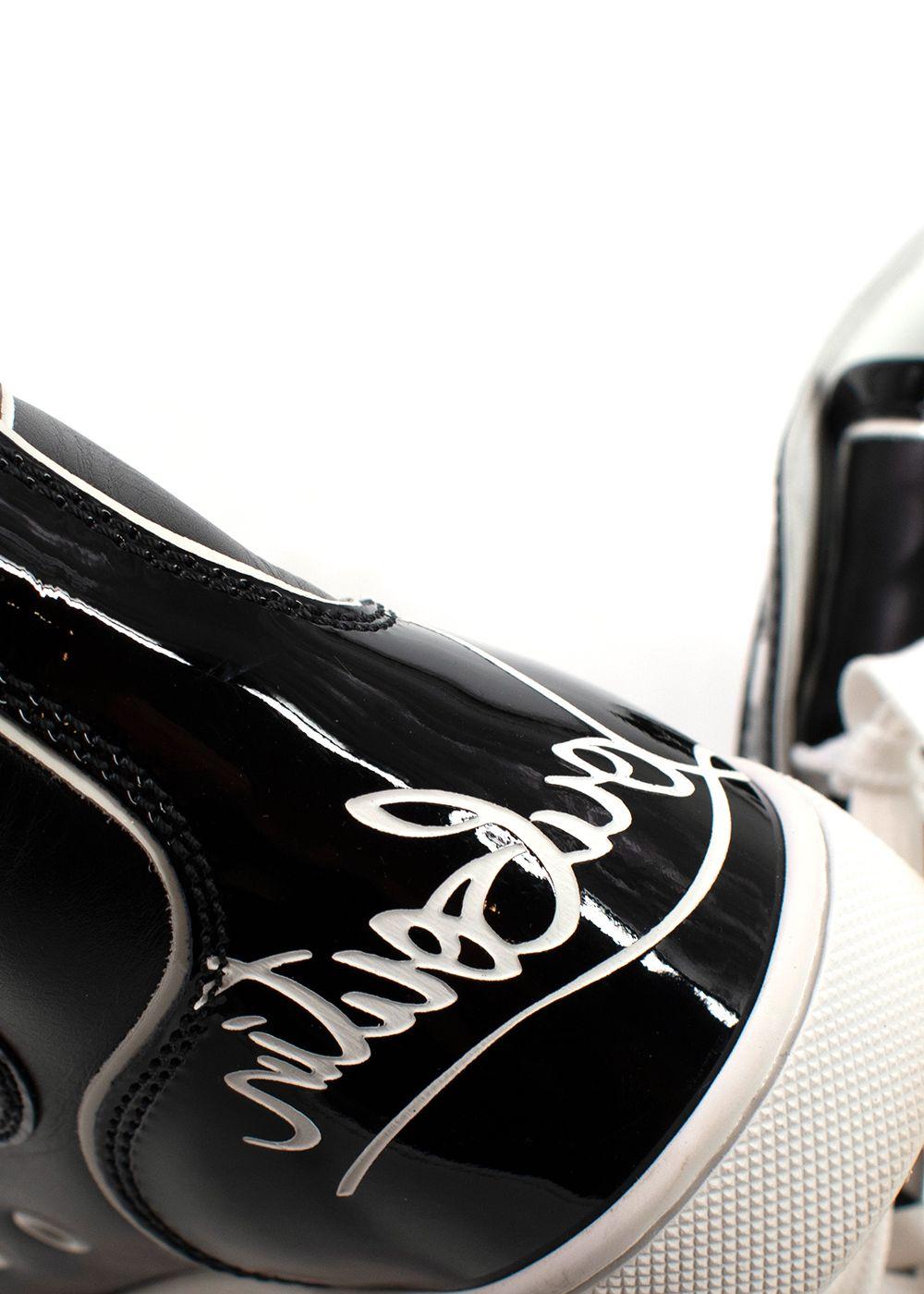 Christian Louboutin Black Patent Leather Fun Louis High top Sneakers