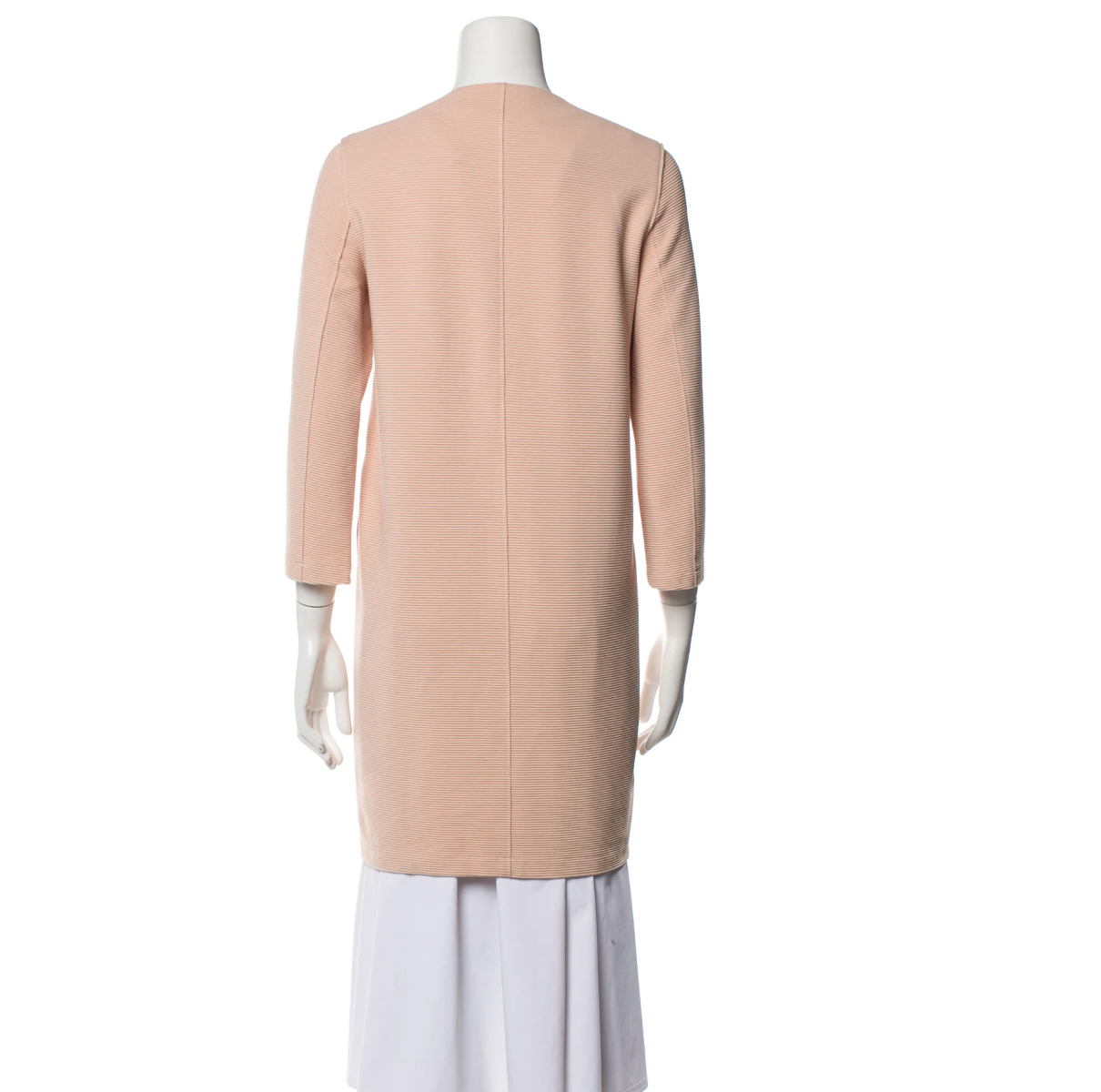 Pink Cotton Collarless Coat