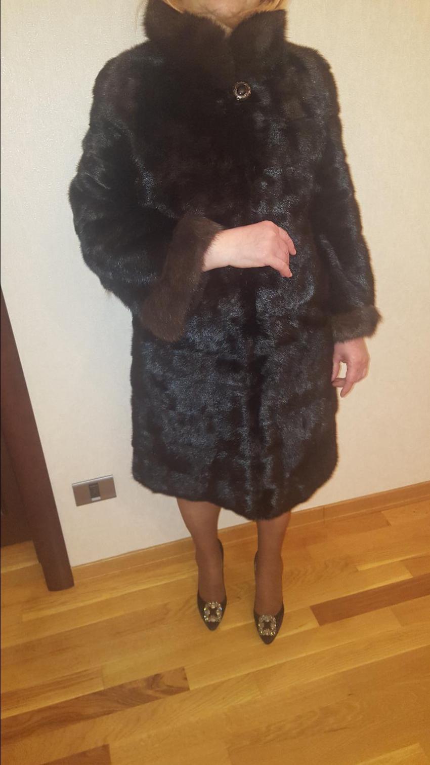 Bespoke sheared Mink coat with sable collar and cuffs