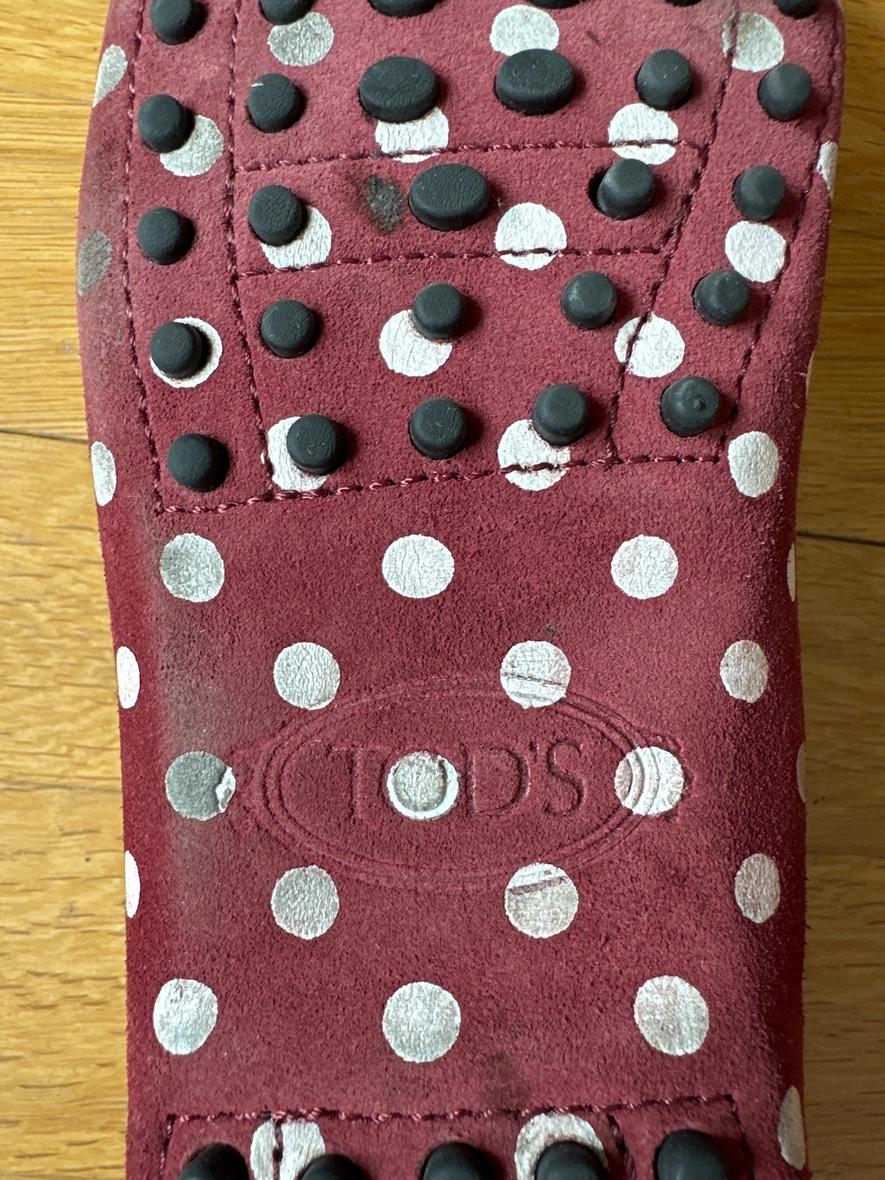 Polka Dot Suede Driving Mocassins