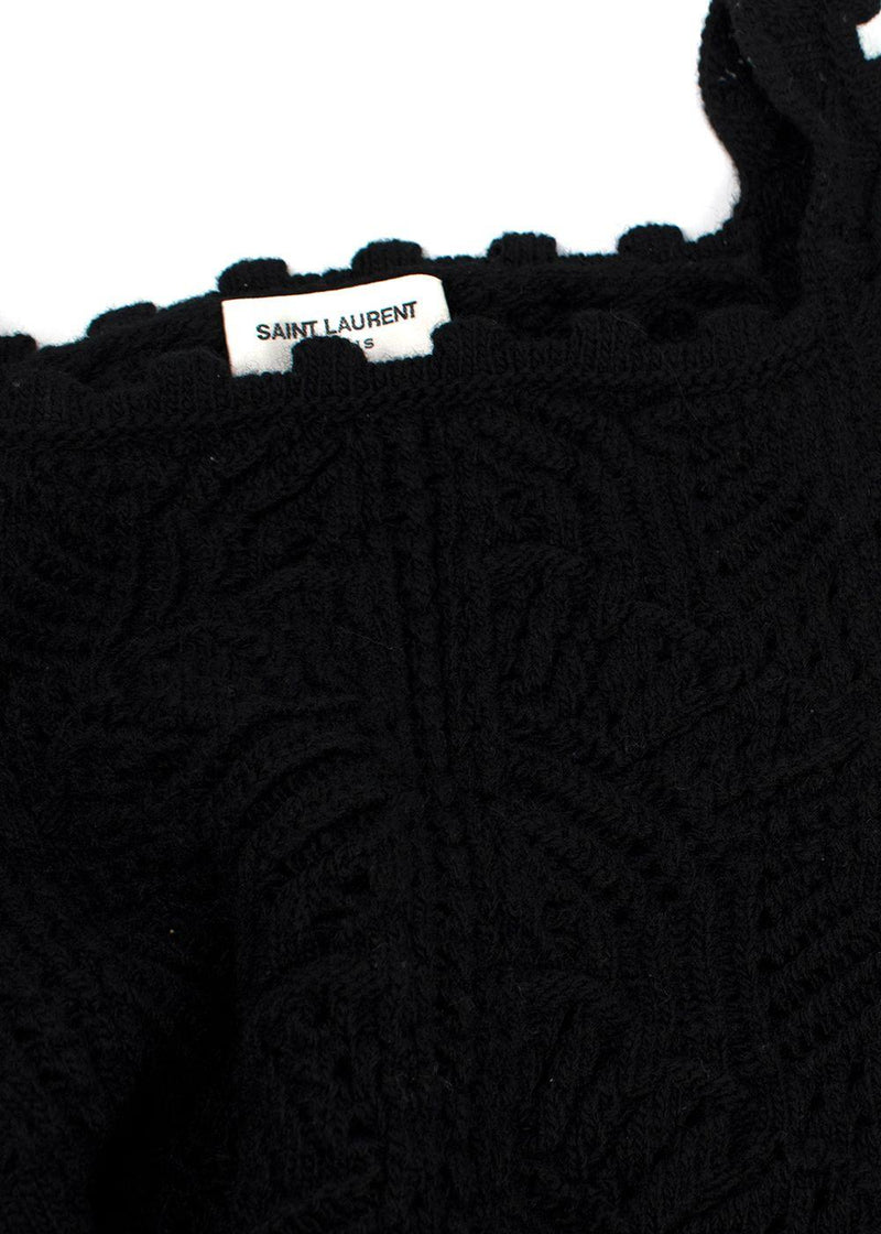 Saint Laurent Black Crochet Crop Top