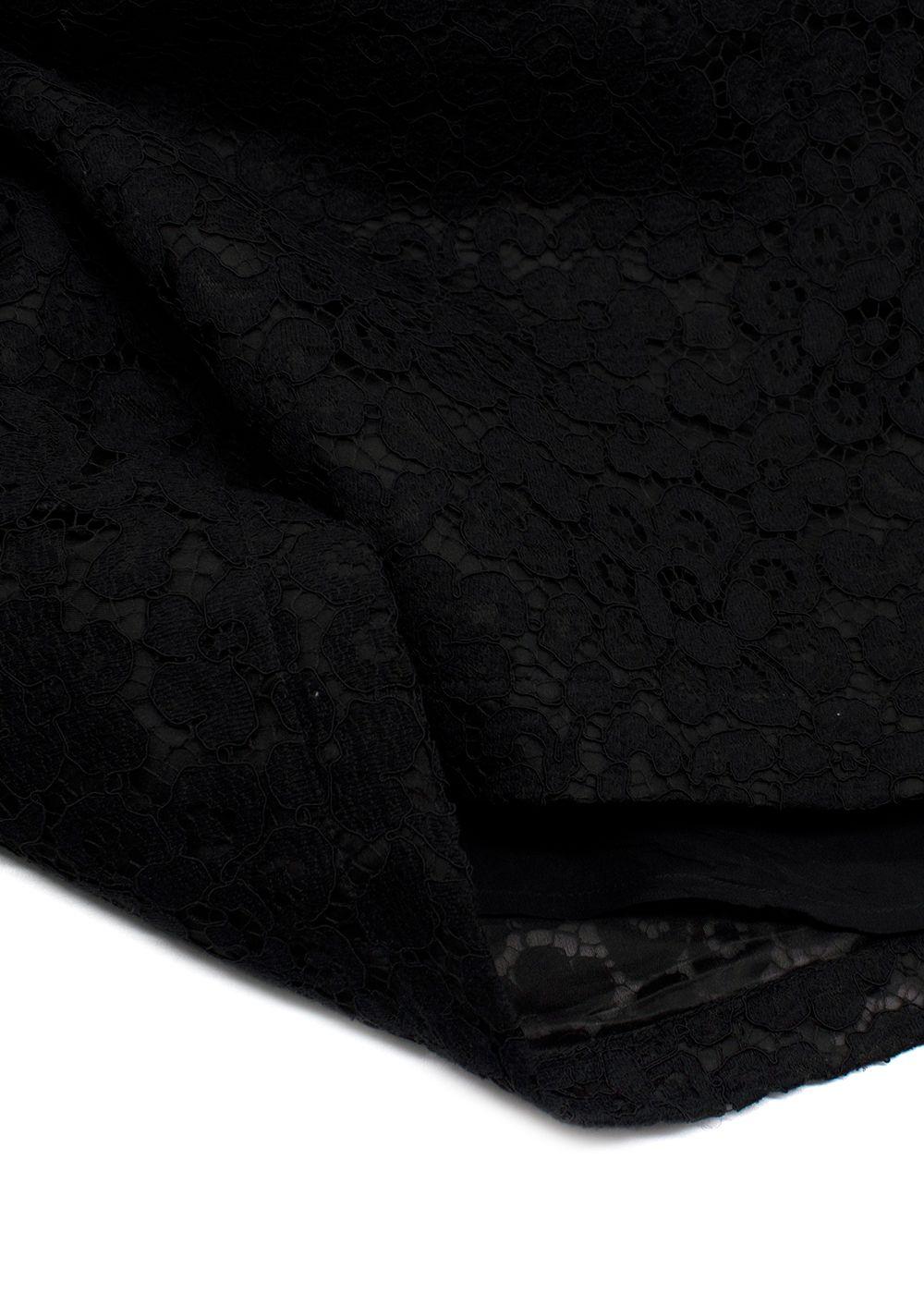 Alessandra Rich Black Lace Bow Mini Dress