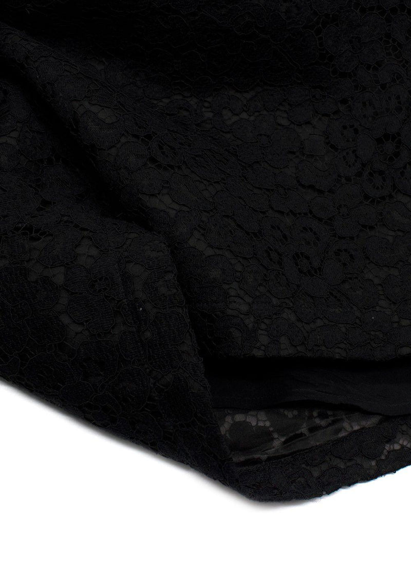 Alessandra Rich Black Lace Bow Mini Dress