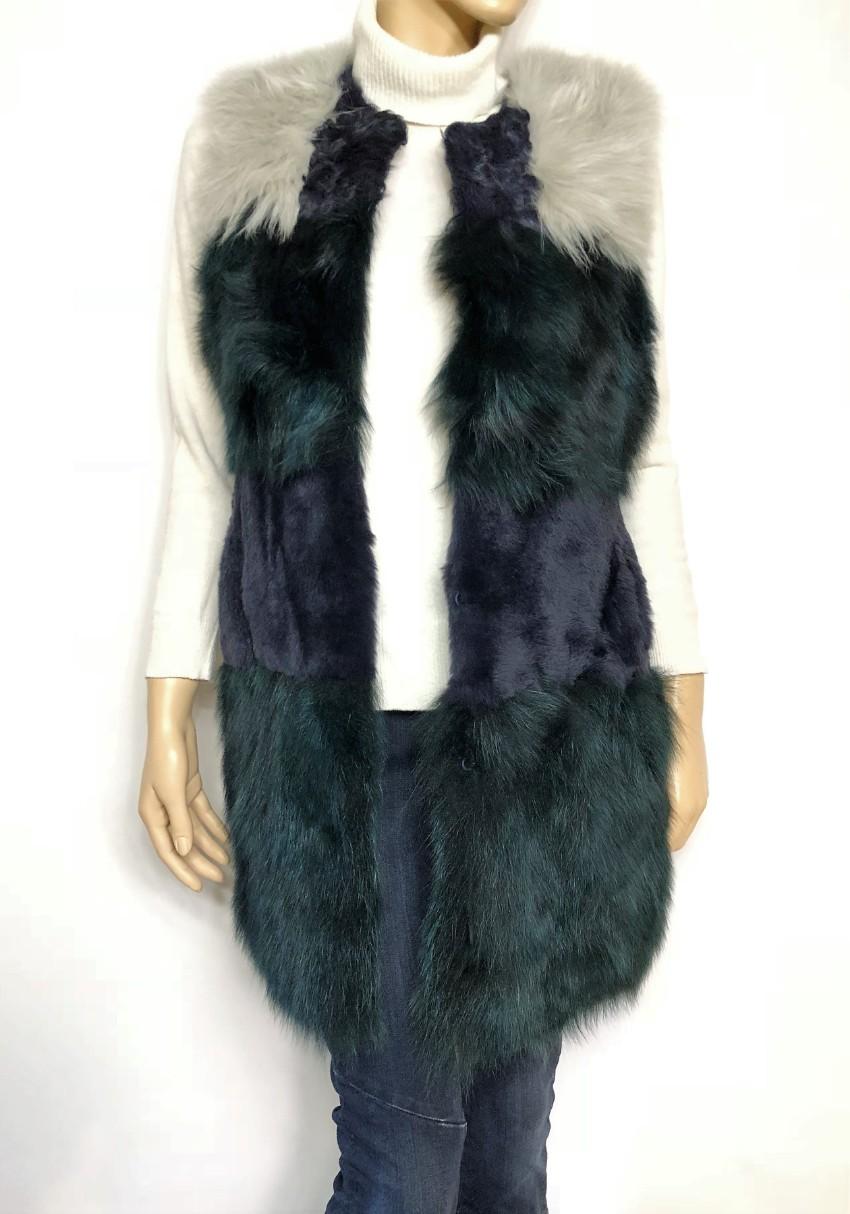 Pinko patchwork fur vest