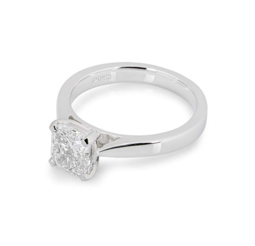 Bespoke Platinum Radiant Cut Diamond Ring