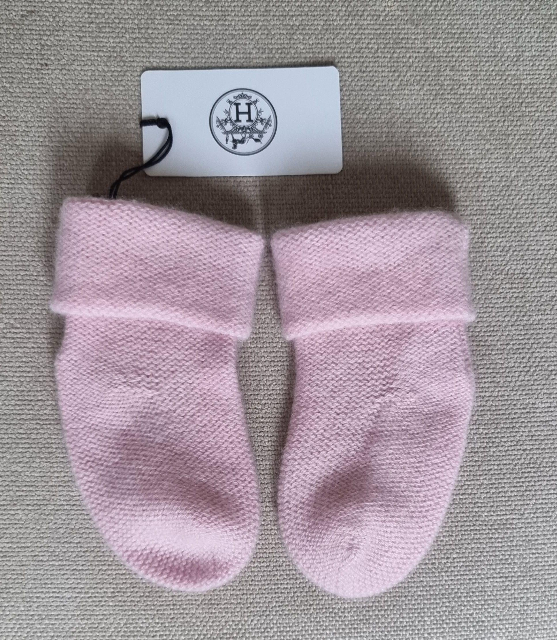 Hermes Pink Cashmere Baby Socks