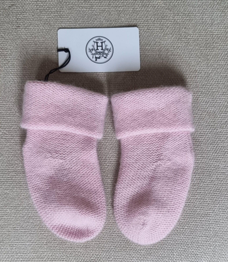 Hermes Pink Cashmere Baby Socks