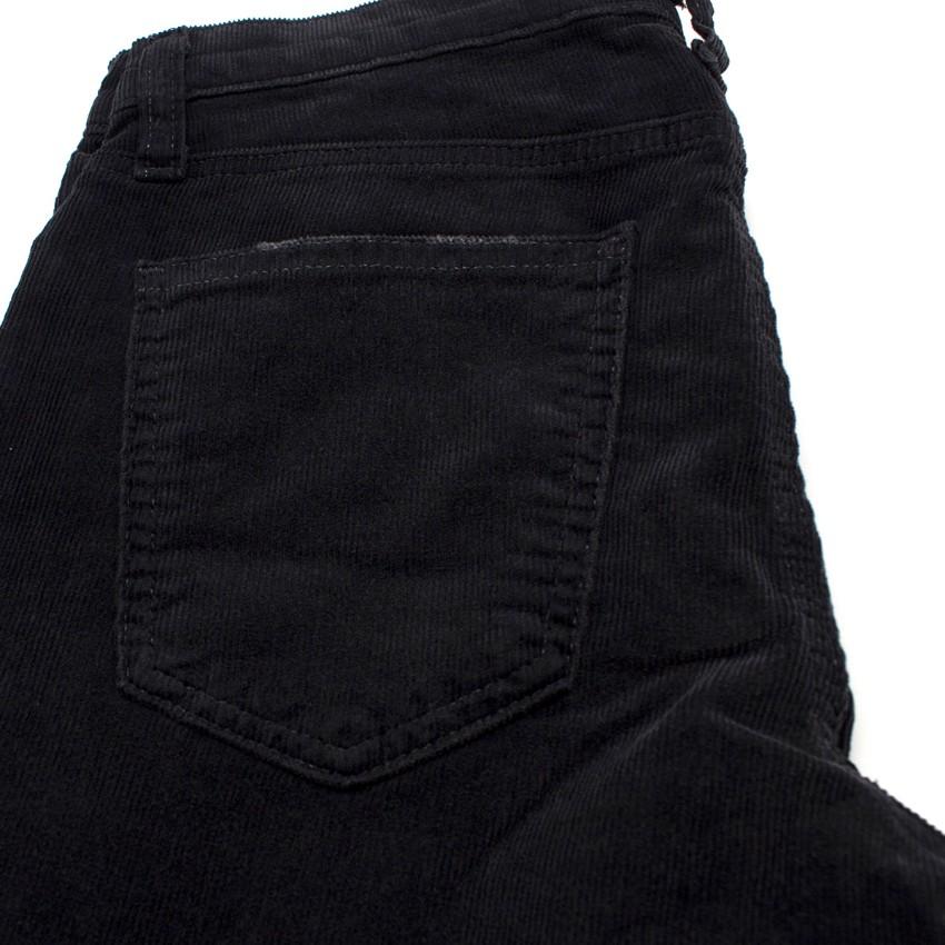 Current/Elliott 'The Kick Jean' Black Corduroy Trousers