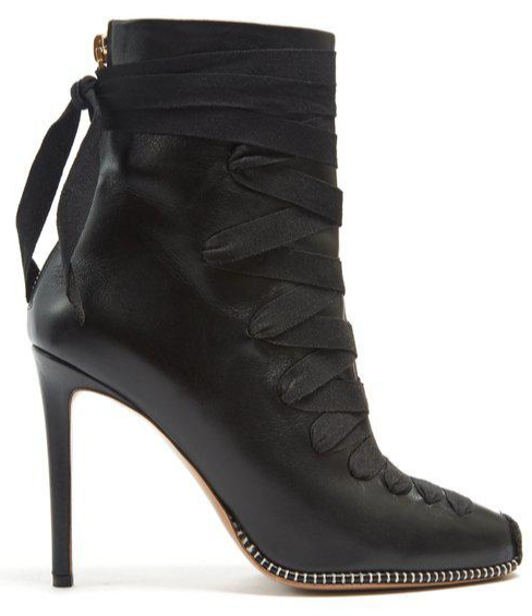 Altuzarra Black Lace-up Leather Ankle Boots
