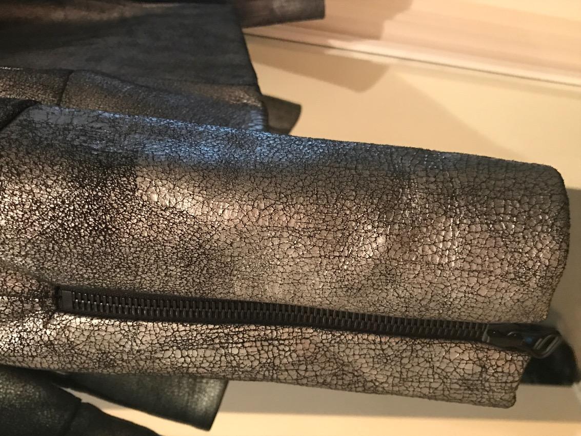 Zoe Jordan Metallic Leather Jacket
