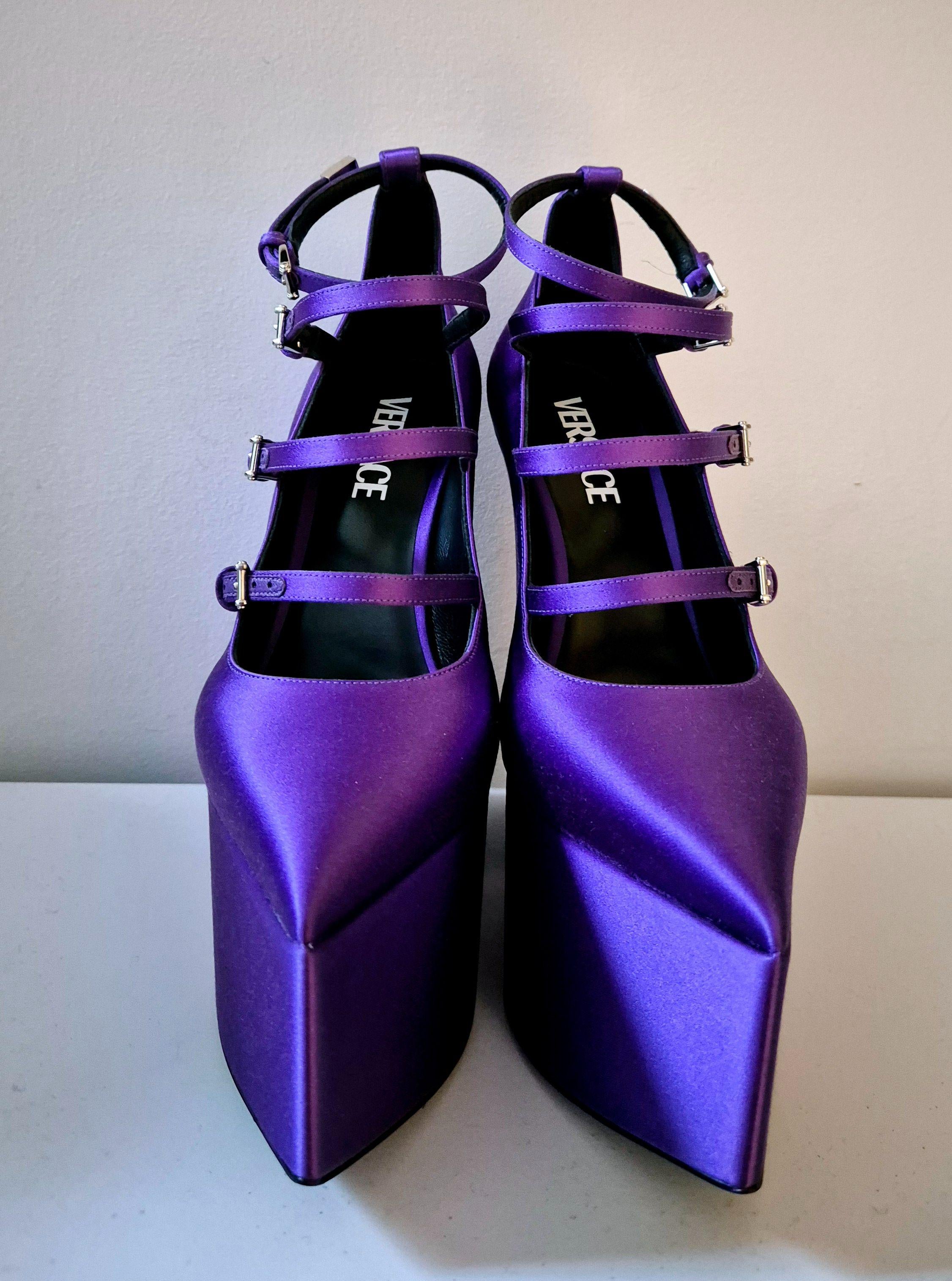 Versace Purple Tempest Platform Heels