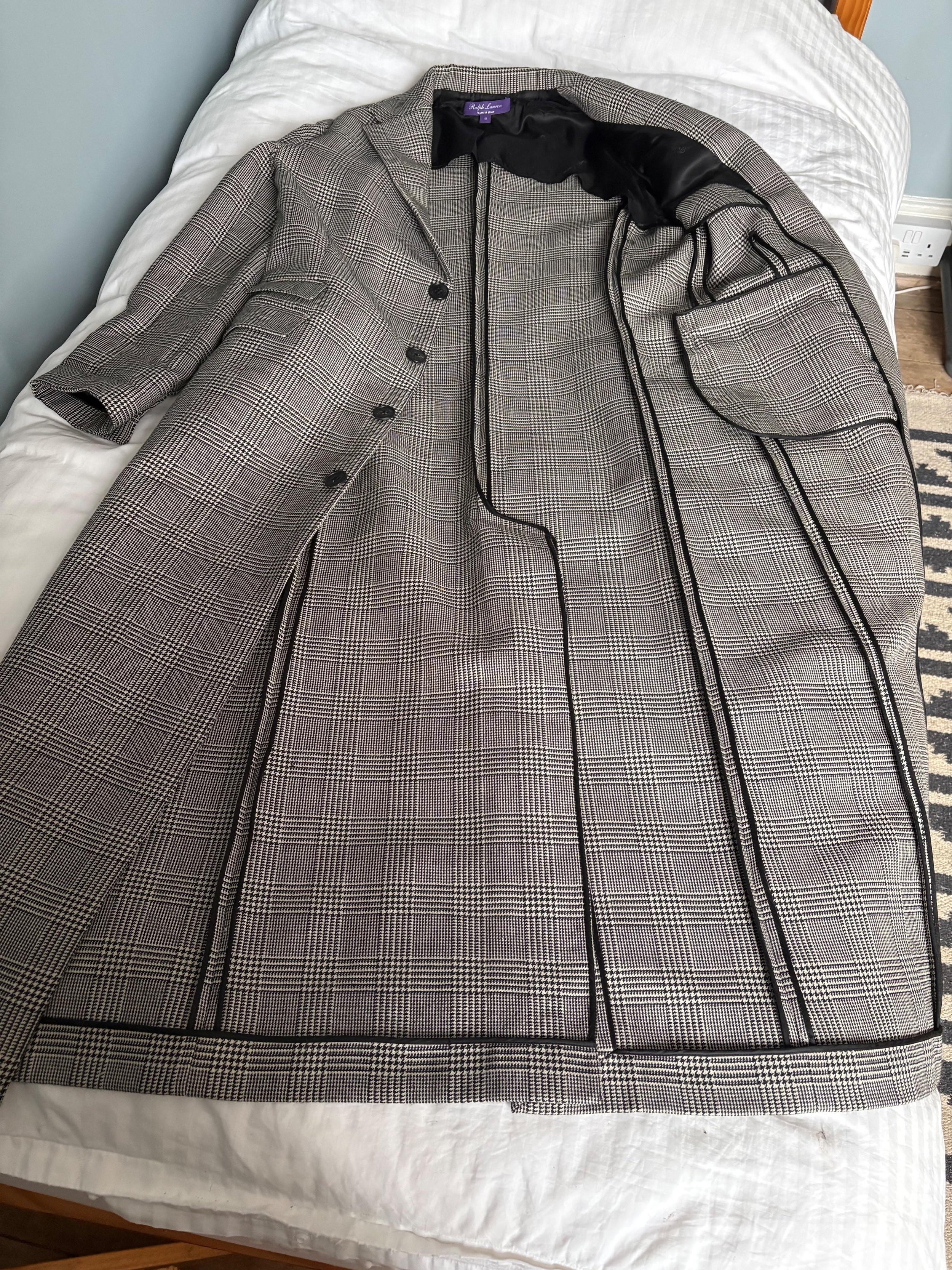 Ralph Lauren Collection Syeda houndstooth wool coat.