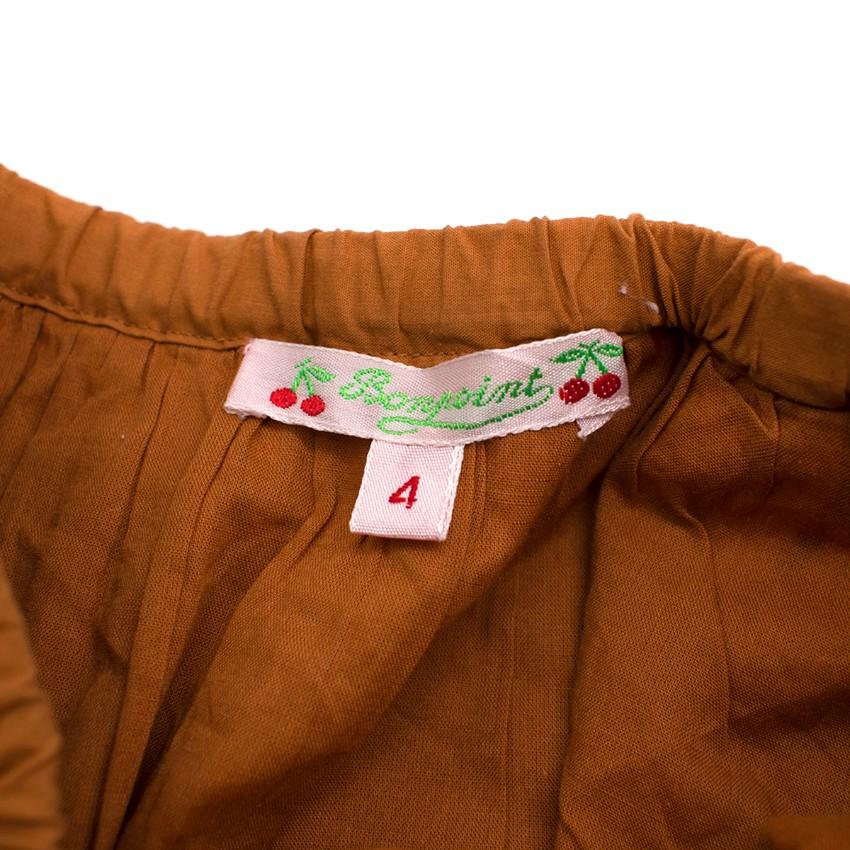 Bonpoint Girls 4Y Caramel Floral Embroidered Skirt