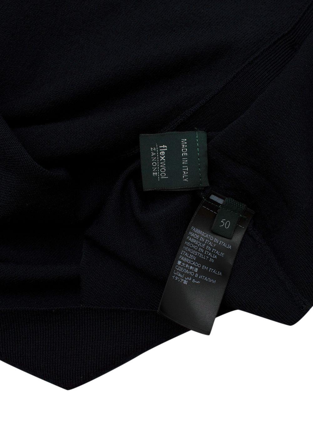 navy wool long sleeved cardigan