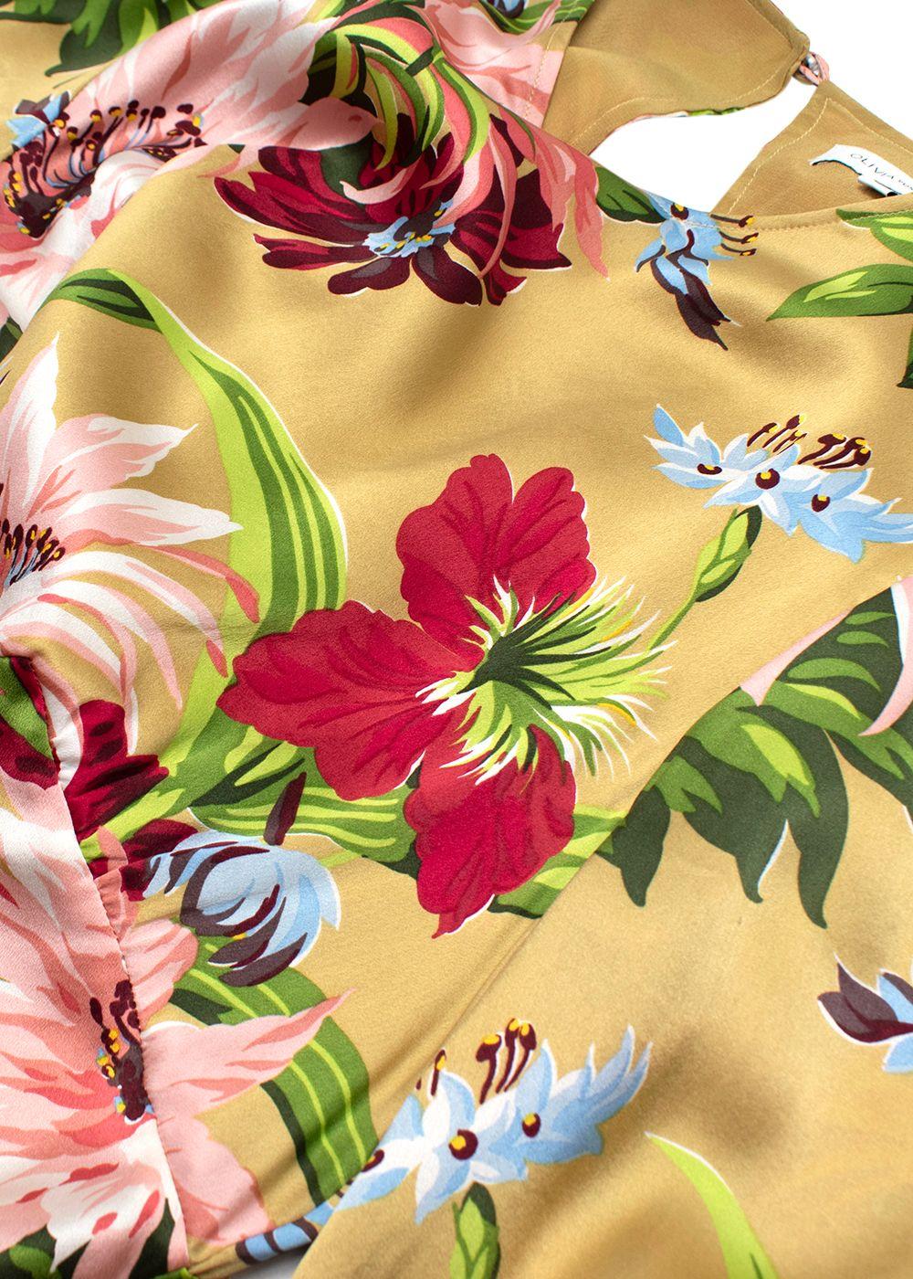 Olivia Von Halle Floral-Print Silk Midi Dress
