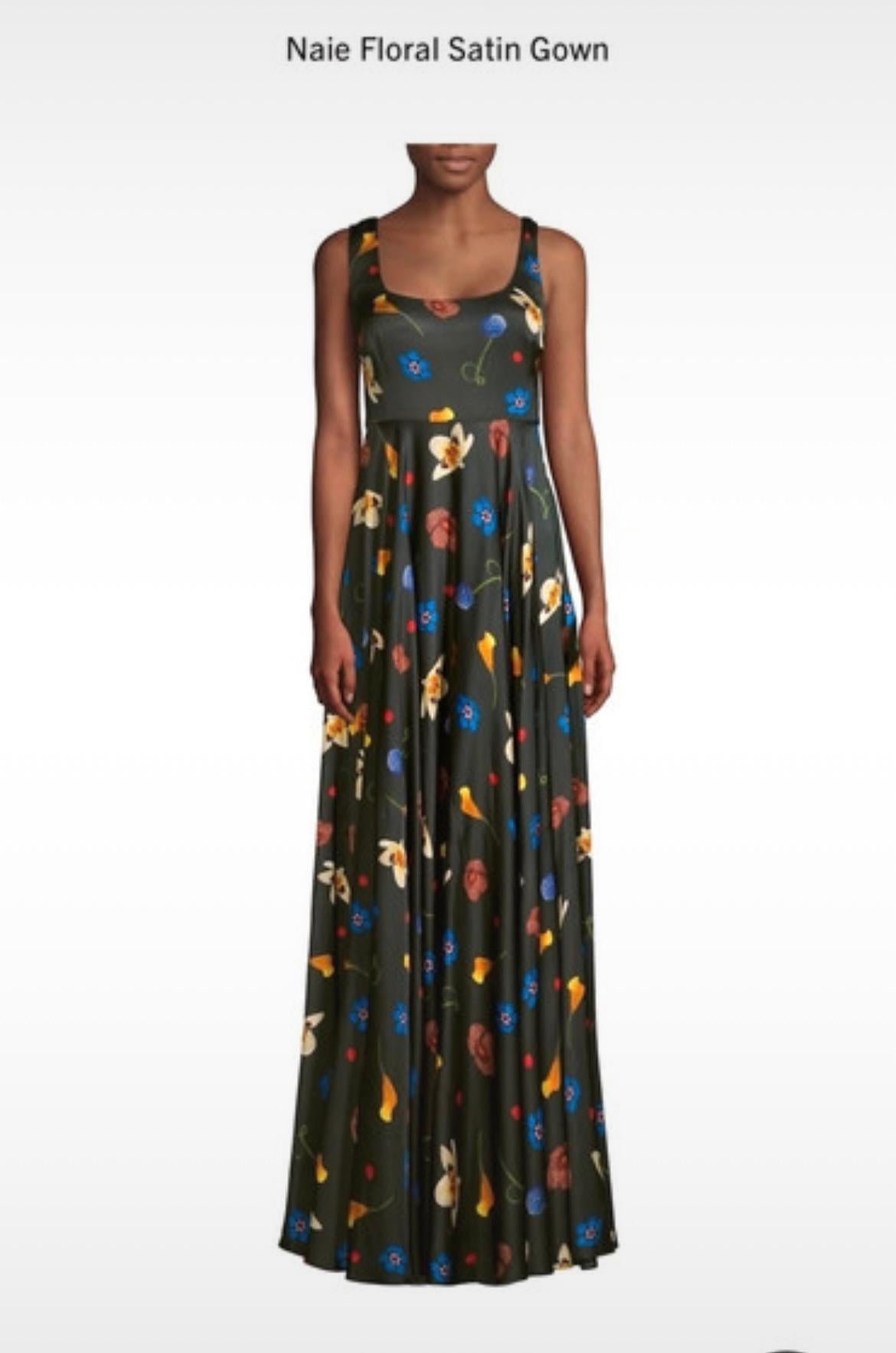 Naie floral satin gown