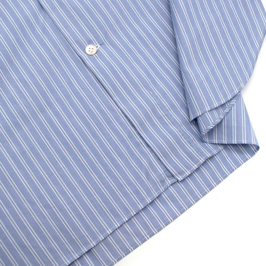 Emanuele Maffeis Blue Cotton Long Sleeve Tailored Shirt