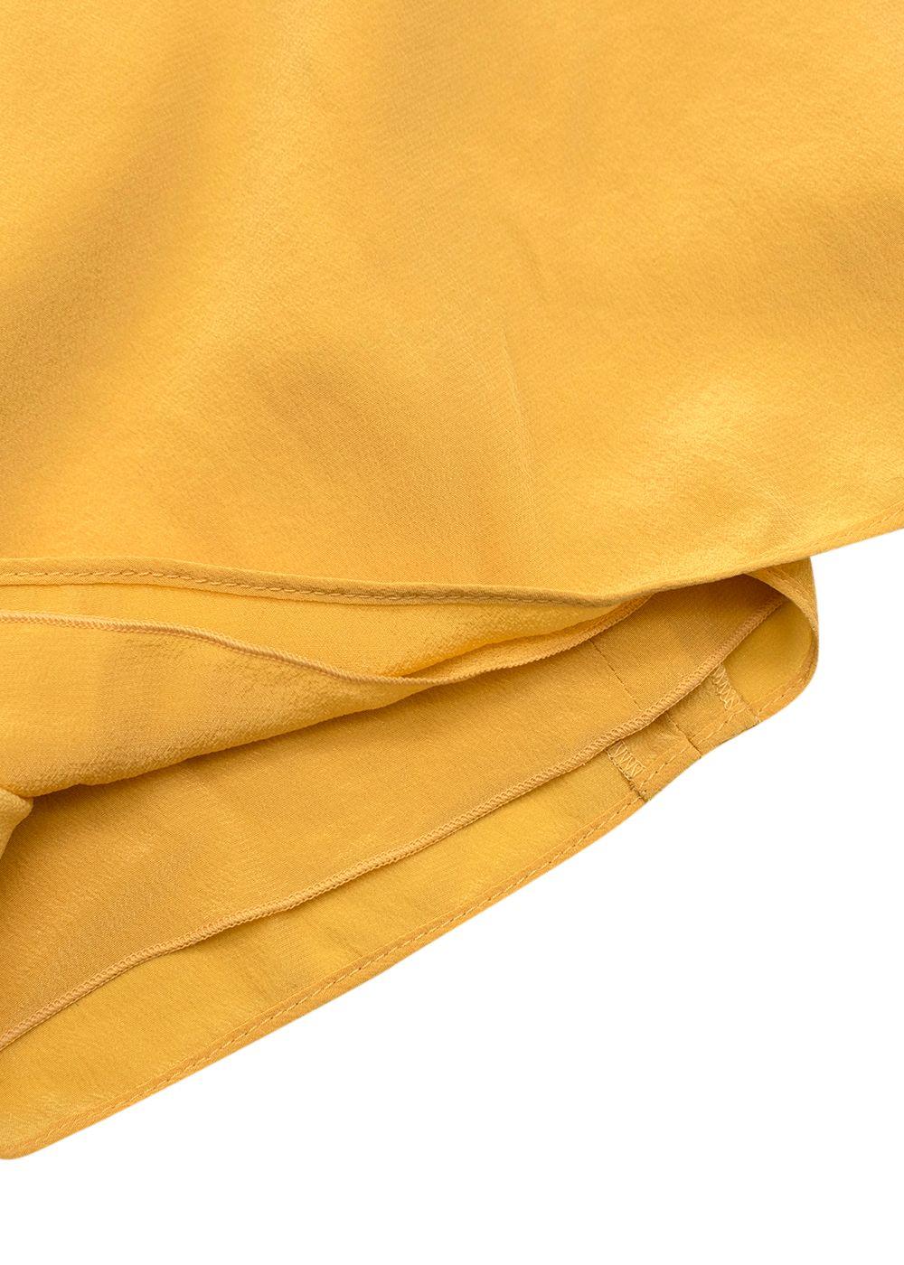 Valentino Yellow Ruched Shoulder Silk Dress