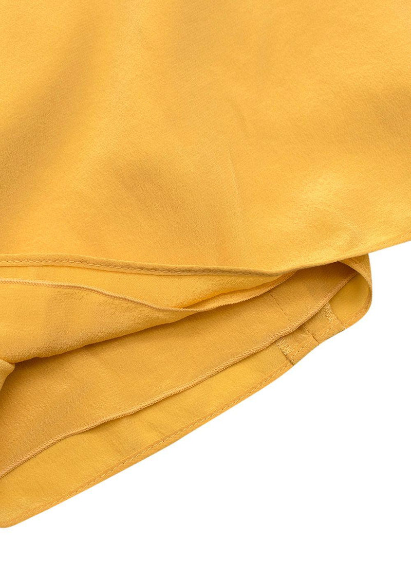 Valentino Yellow Ruched Shoulder Silk Dress