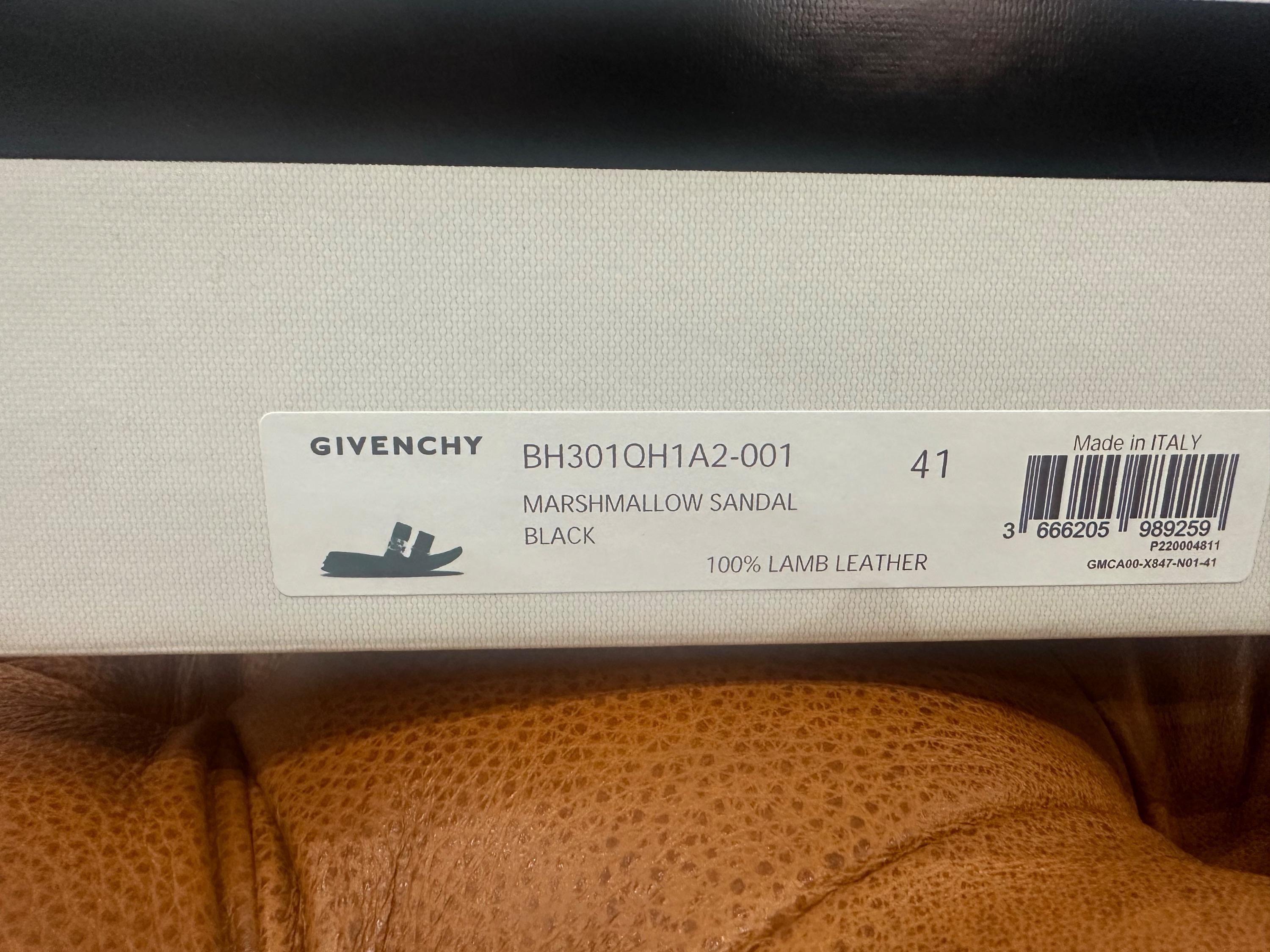 Givenchy Black Leather Marshmallow Sandals