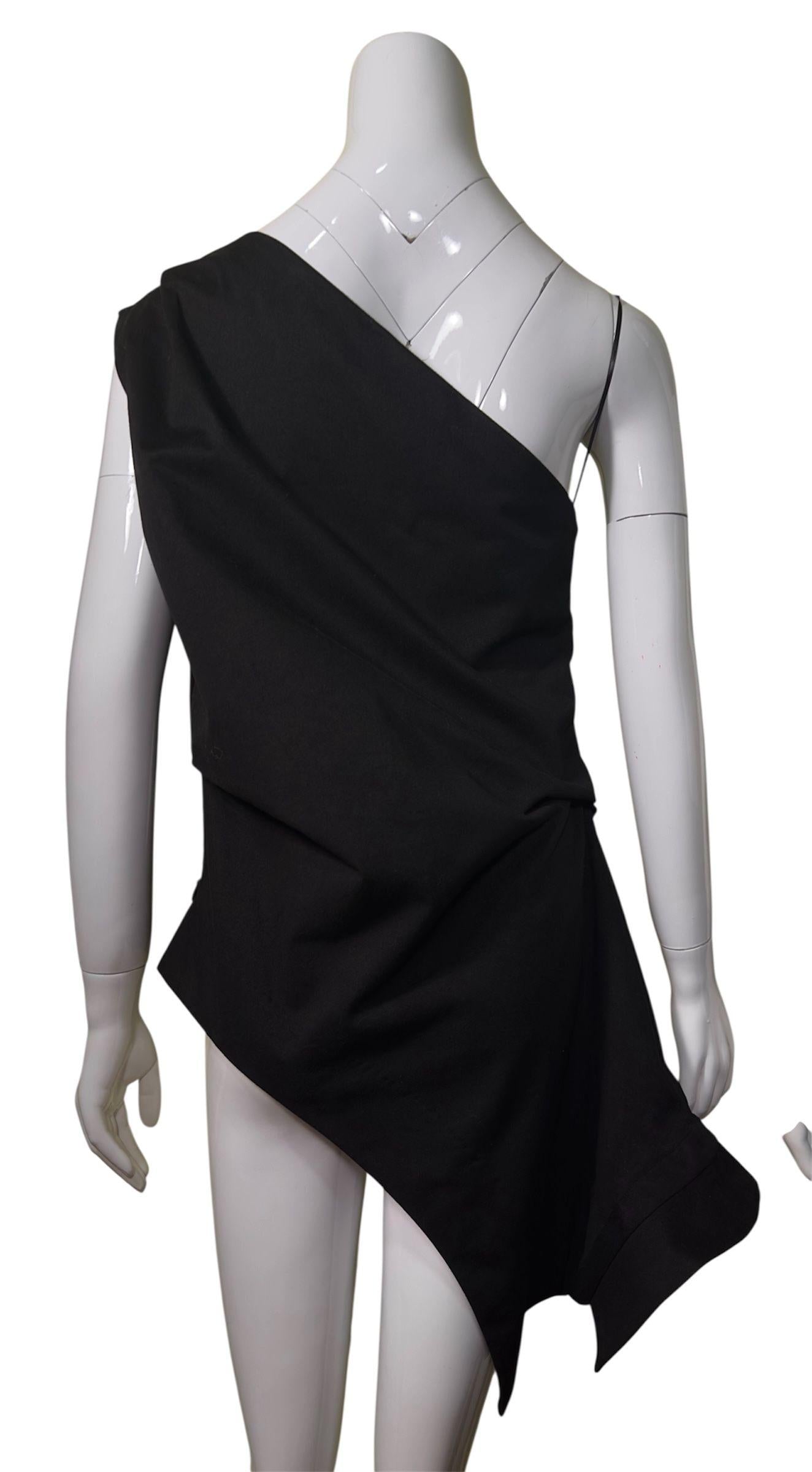 Rohe Black Wool Blend One Shoulder Top