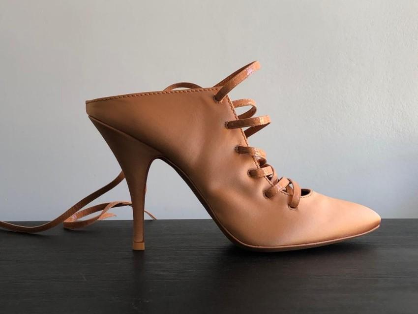 Givenchy Satin & Leather Lace-Up Sandals