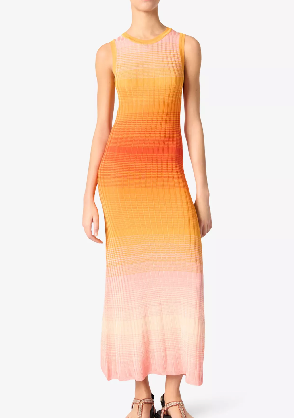 Maje Tie-Dye Ribbed Knitted Maxi Dress