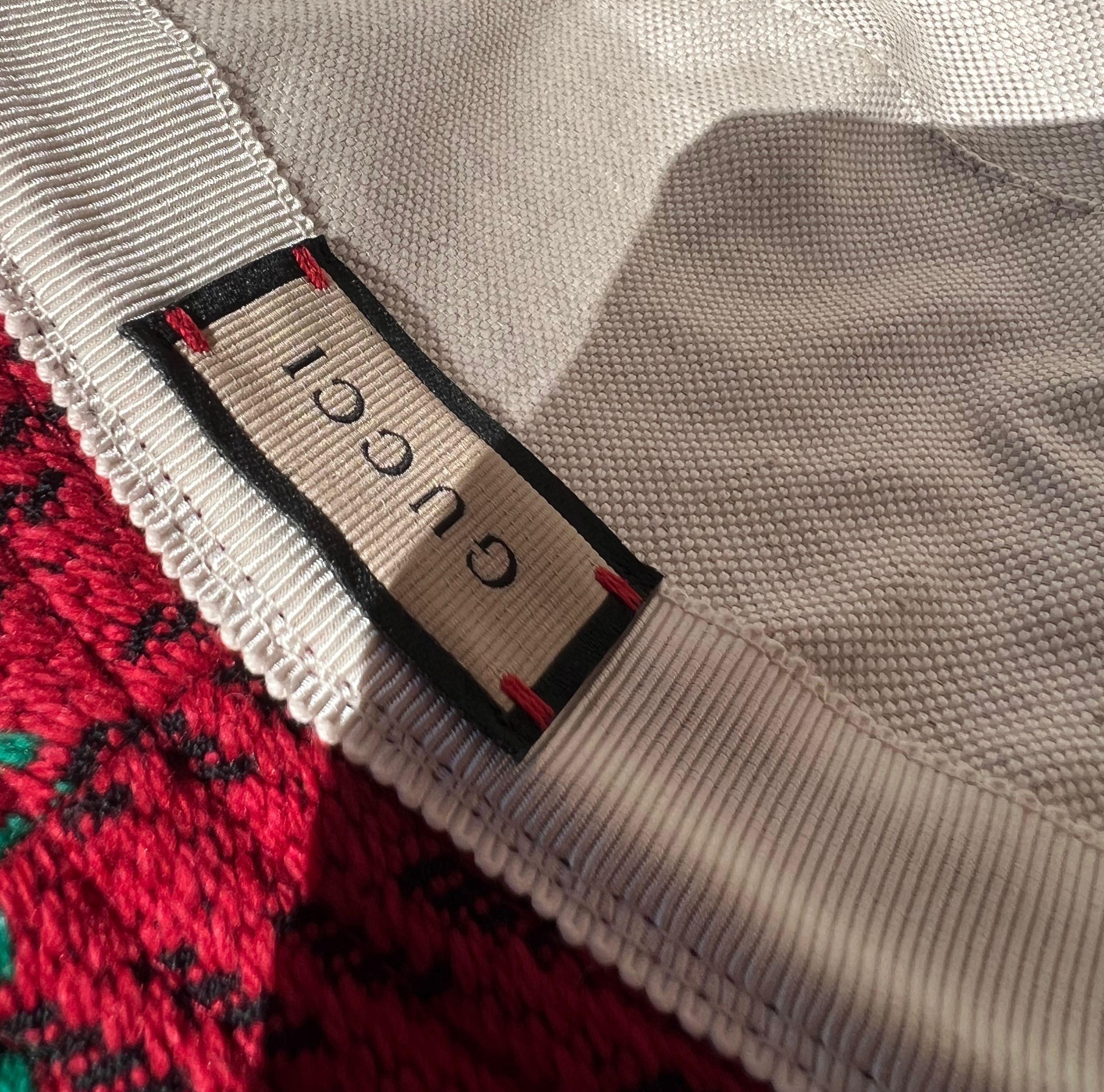 Gucci Red Tweed Fedora Hat
