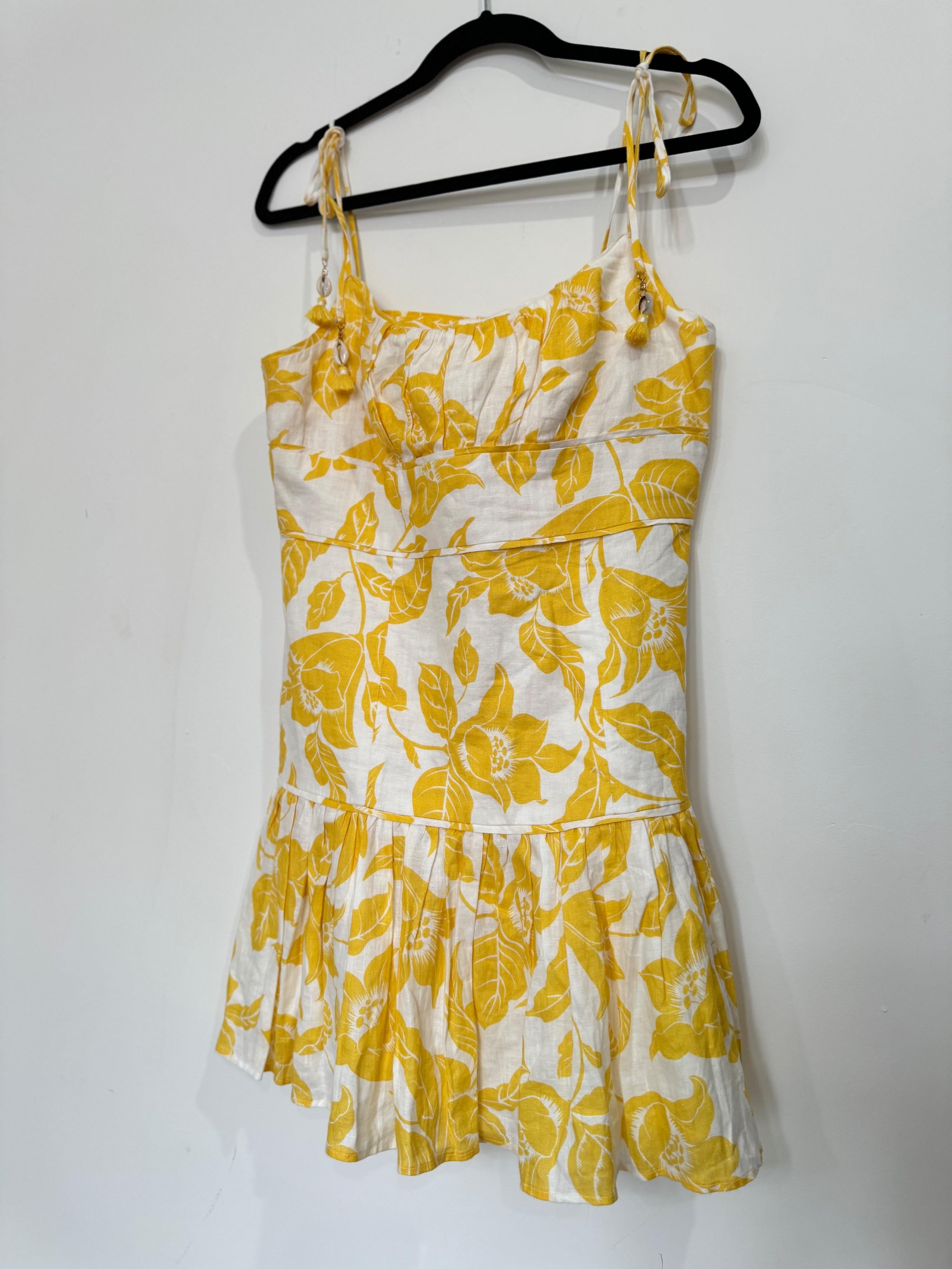 Zimmermann Yellow Bells Fit and Flare Mini Dress