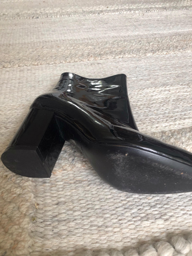 Black Patent Ankle Boots