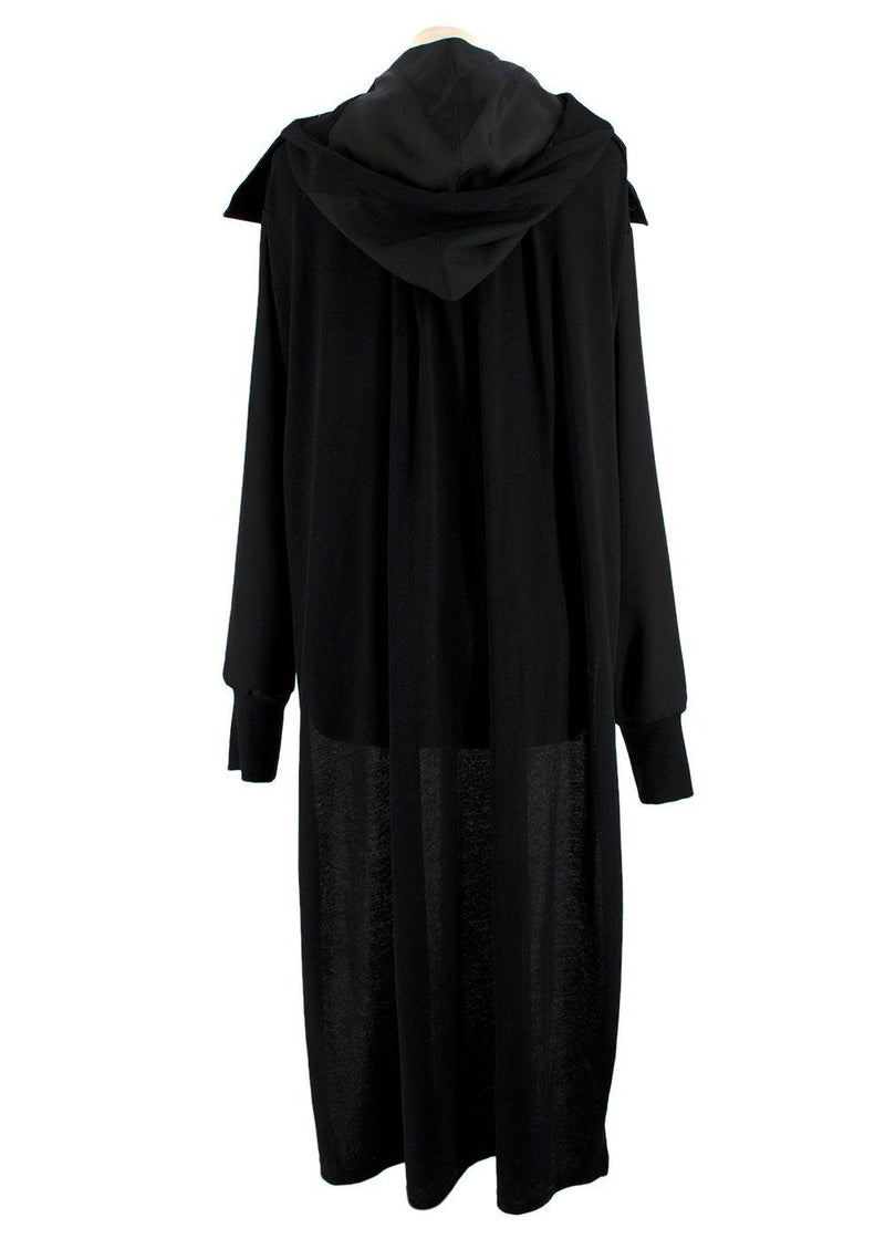 Yohji Yamamoto Black Hooded Jacket with Cape Detail