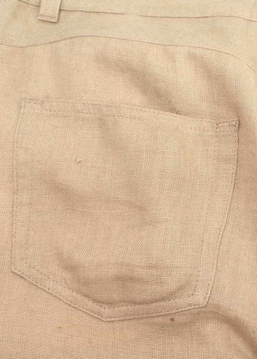 Loewe Beige Straight Leg Linen Trousers