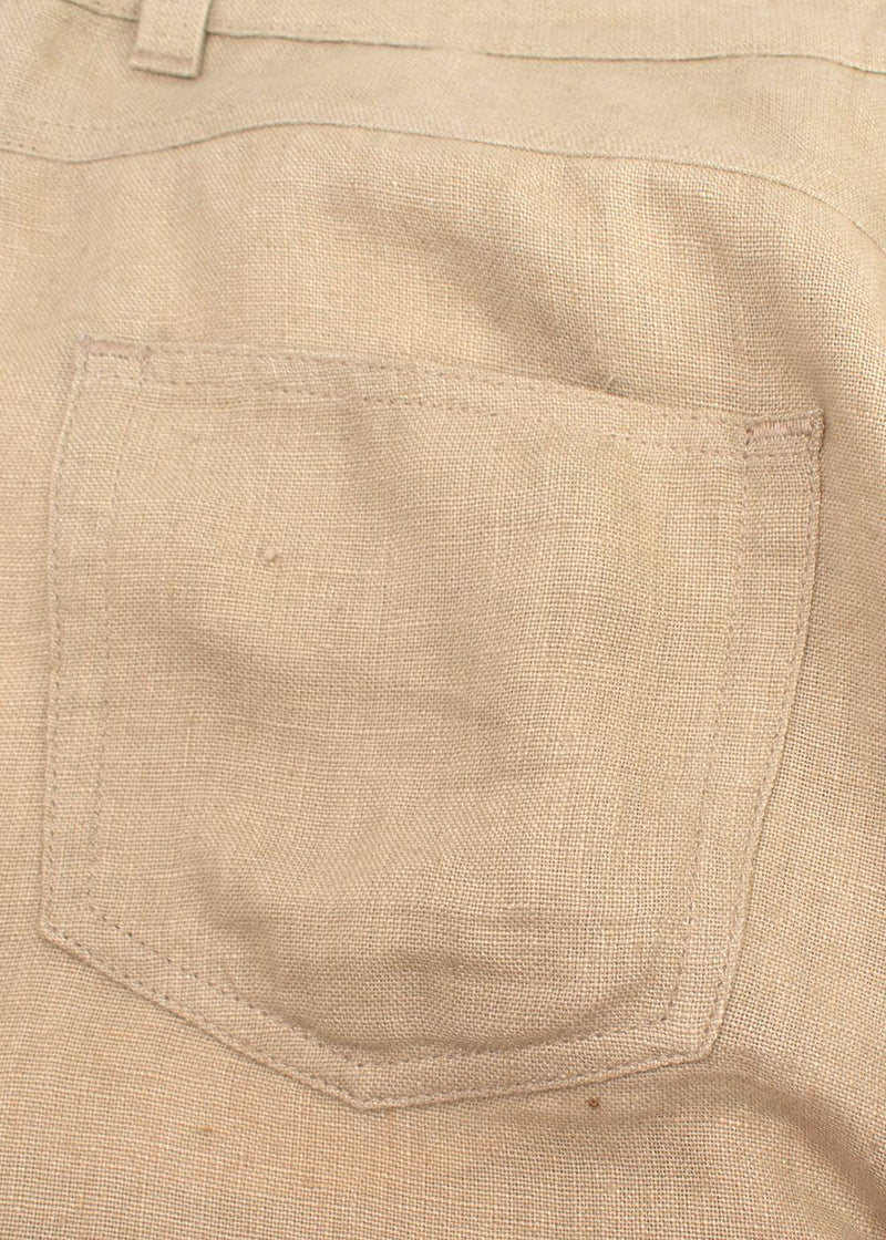 Loewe Beige Straight Leg Linen Trousers