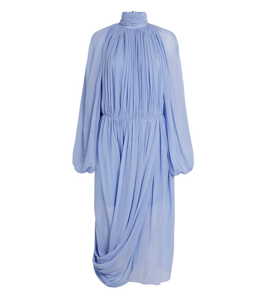 Stella McCartney Creponne Draped Silk-chiffon Midi Dress