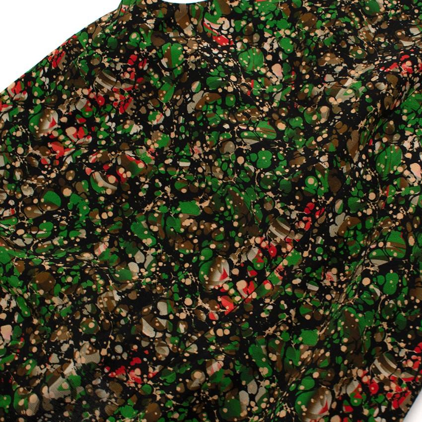 M Missoni Green Printed Sleeveless Shift Dress