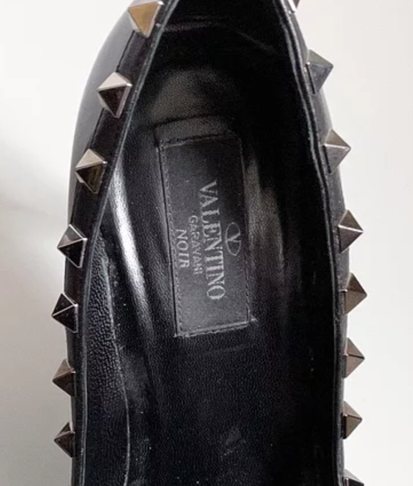 Valentino Rockstud Noir Patent Pumps
