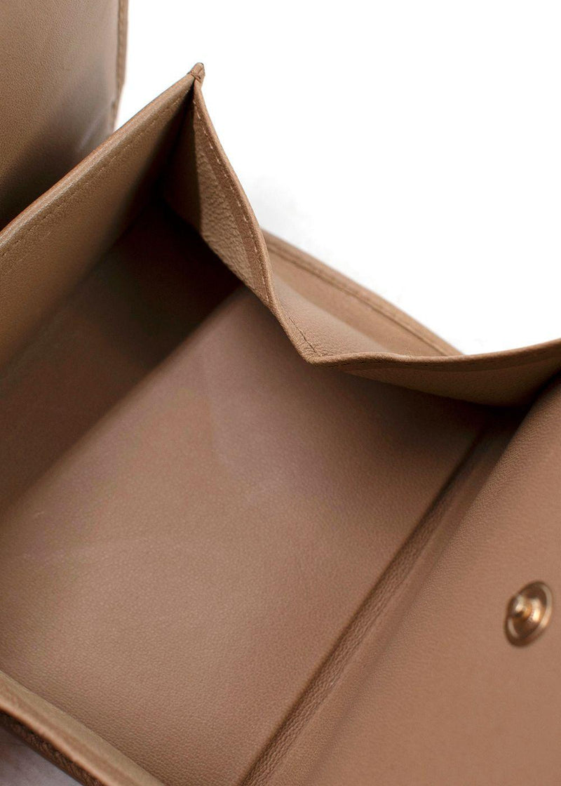 Bottega Veneta  Beige  Small Intrecciato Tri-Fold Wallet