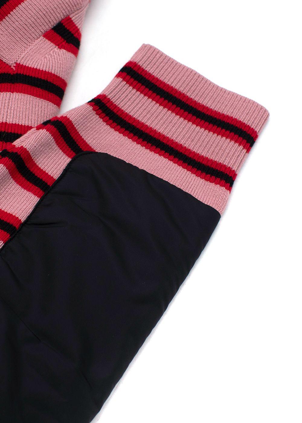 Moncler Pink Striped High Neck Wool Jumper