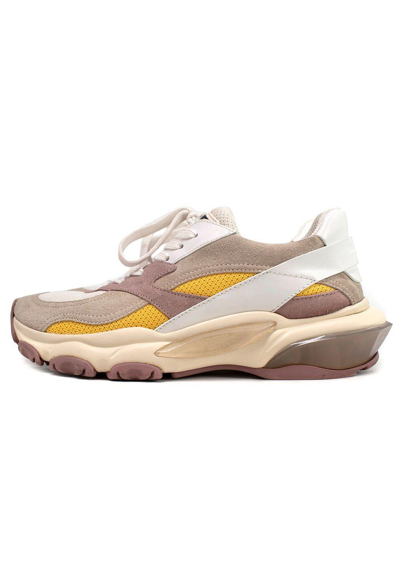 Valentino Suede, Mesh & Leather Chunky Sneakers