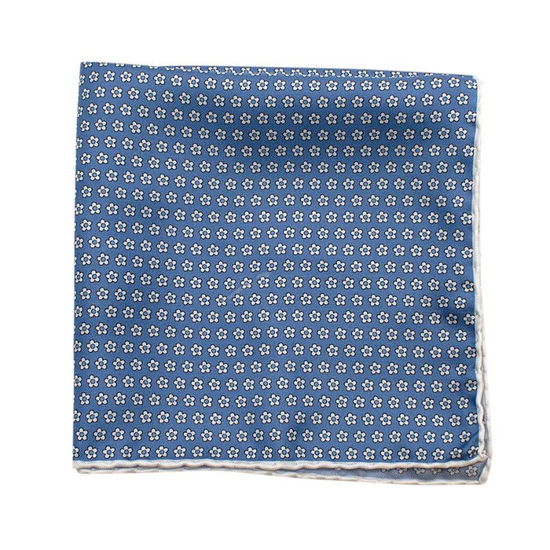 Breuer Blue Floral Pattern Pocket Square