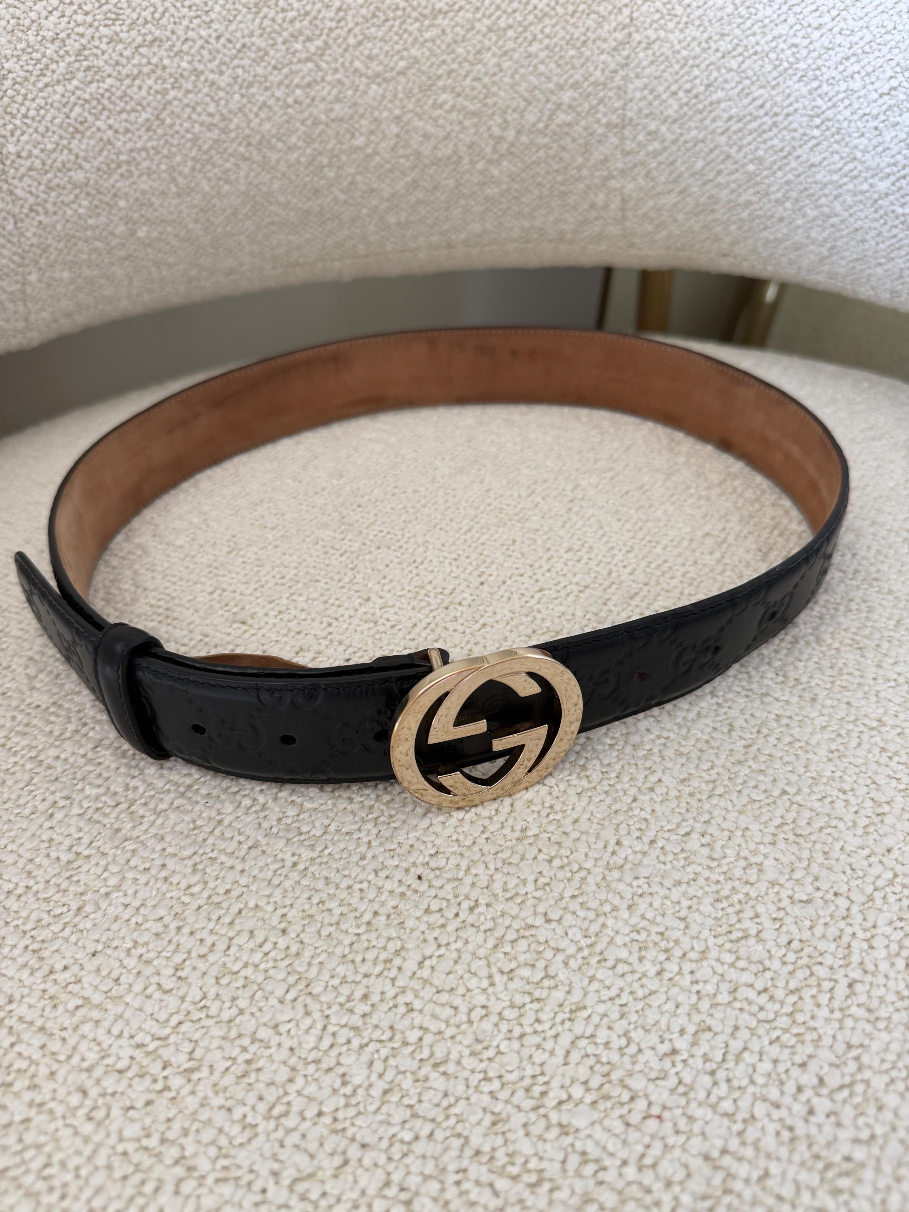 Gucci Black Leather Belt