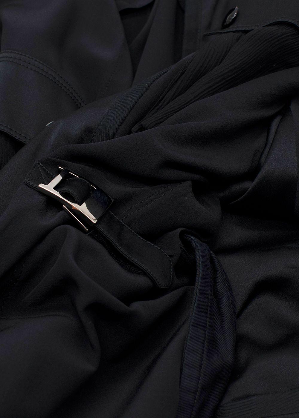 Givenchy Black  Belted  Silk Blend Utility Jacket