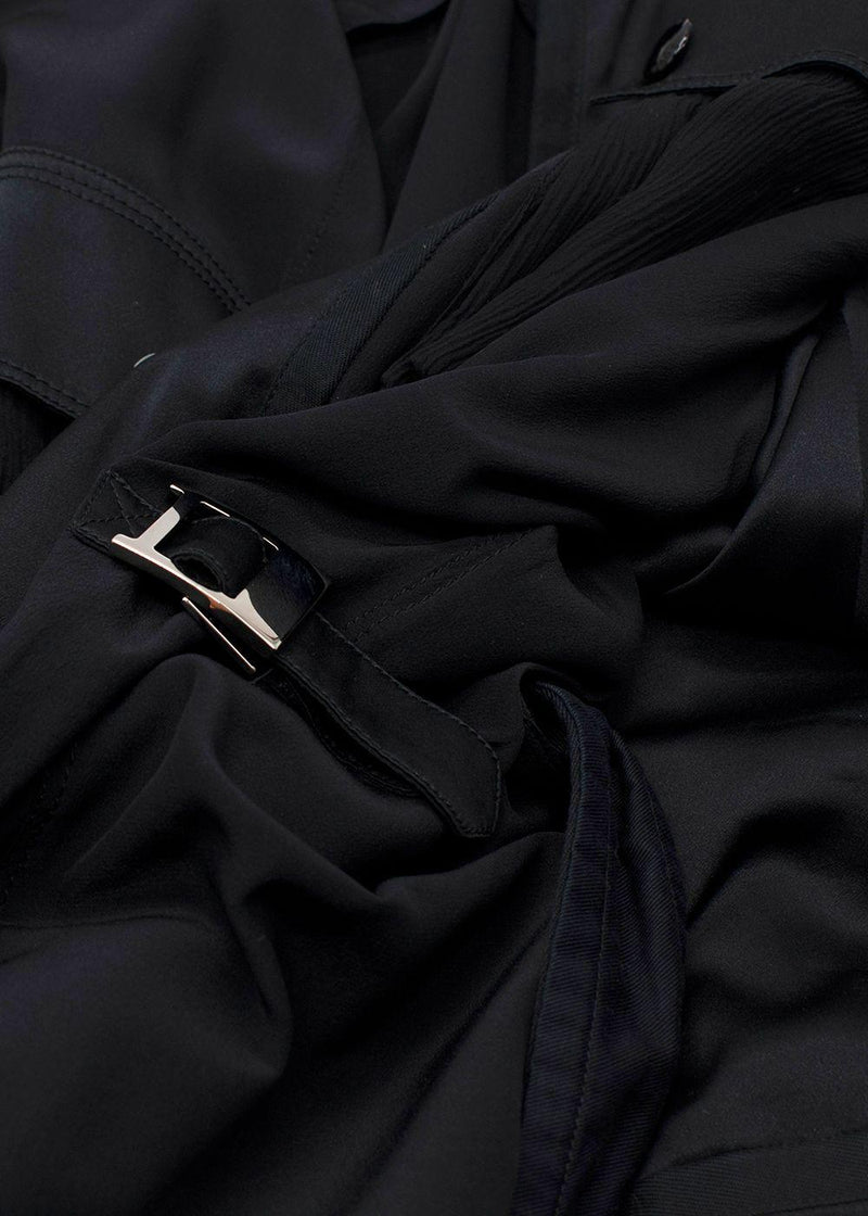 Givenchy Black  Belted  Silk Blend Utility Jacket