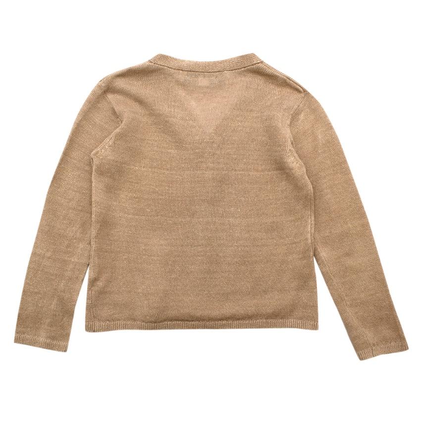 Tartine et Chocolat Cream Linen Knit Cardigan