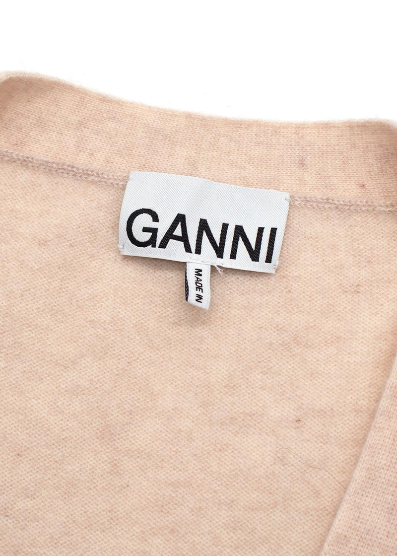 Ganni Oatmeal Cashmere Longline Sweater Vest