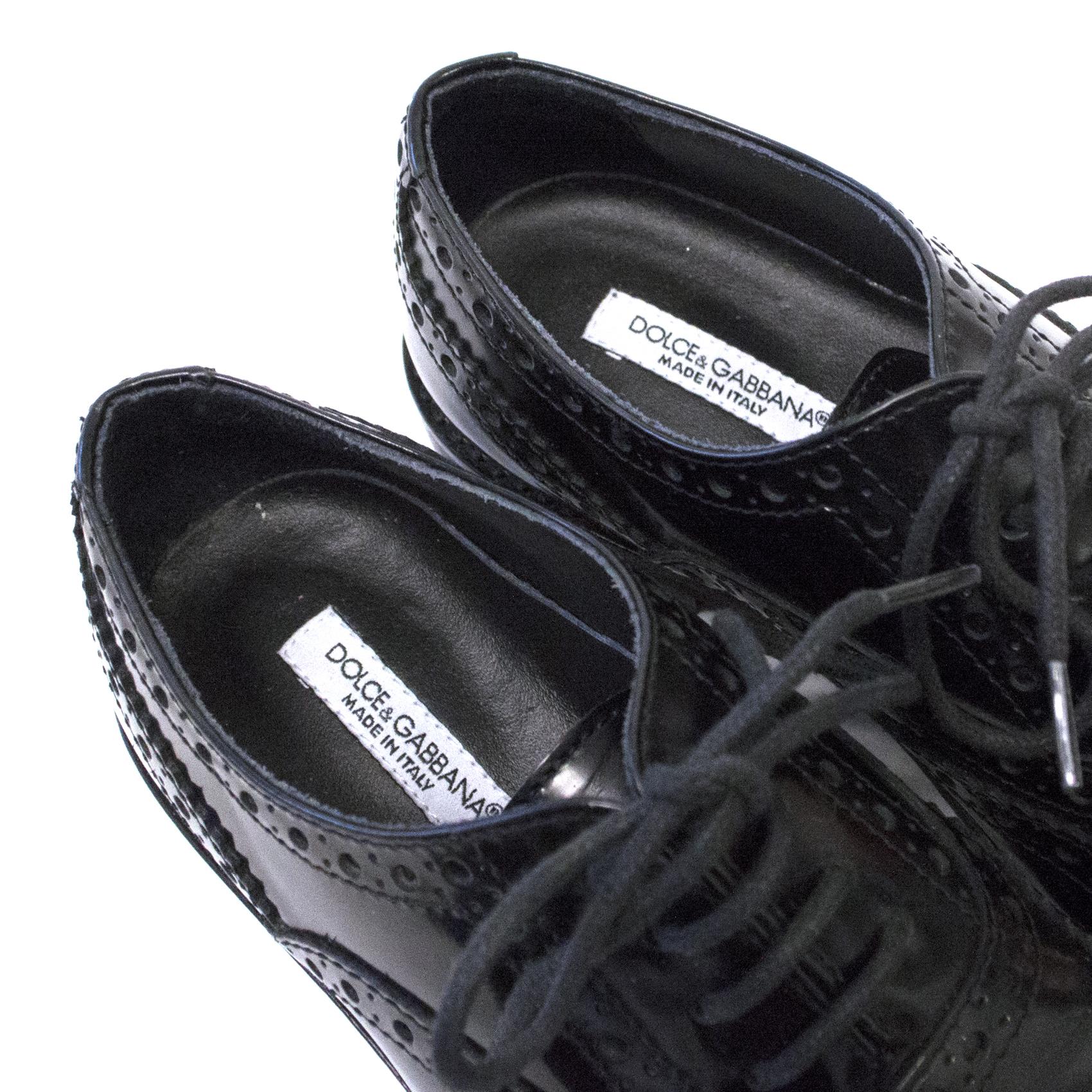 Dolce & Gabbana Girls Black Lace Up Brogues