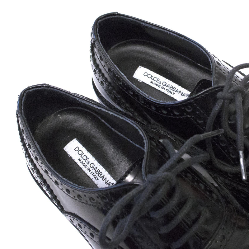 Dolce & Gabbana Girls Black Lace Up Brogues