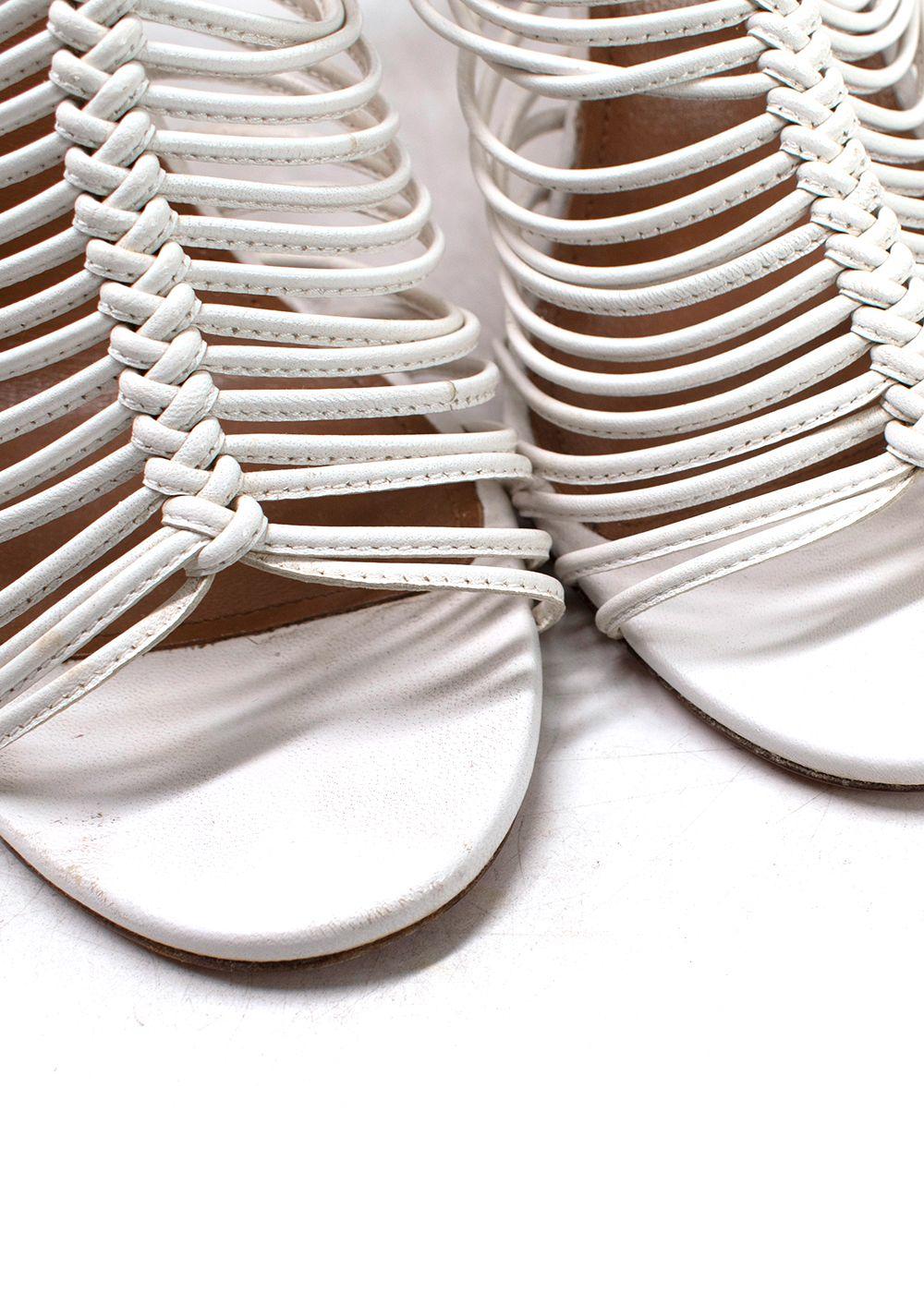 Aquazzura White Leather Nadja Heels