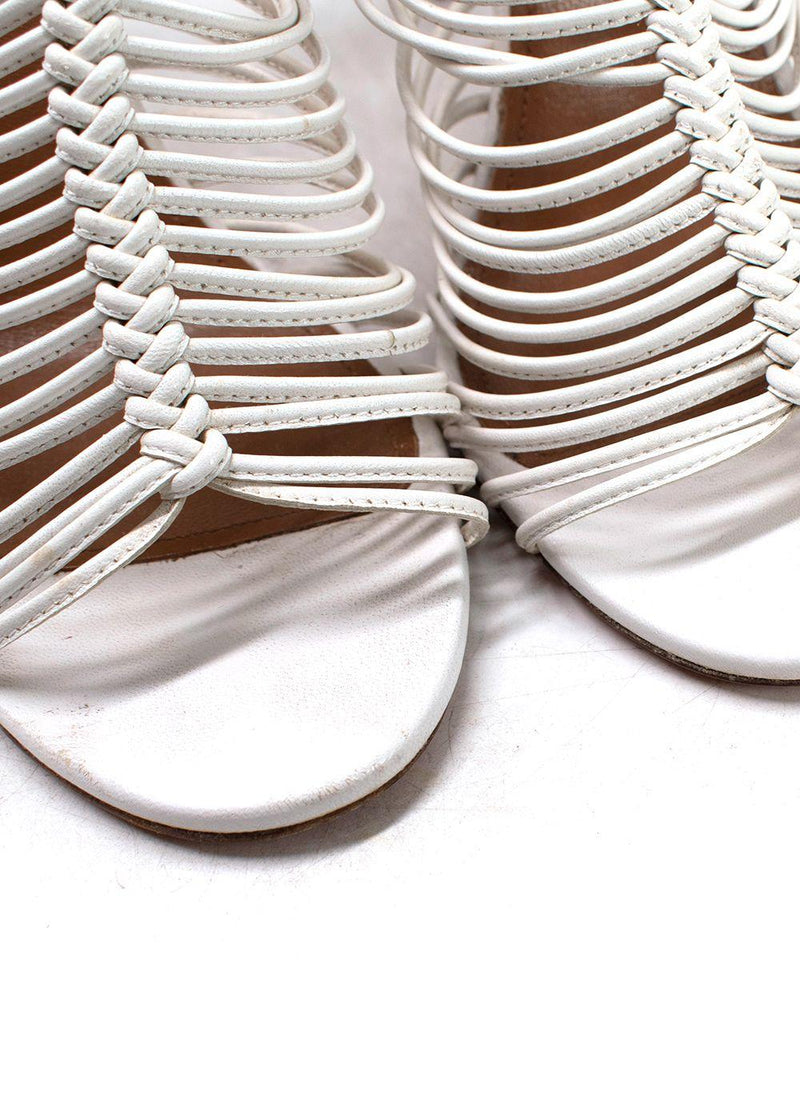Aquazzura White Leather Nadja Heels